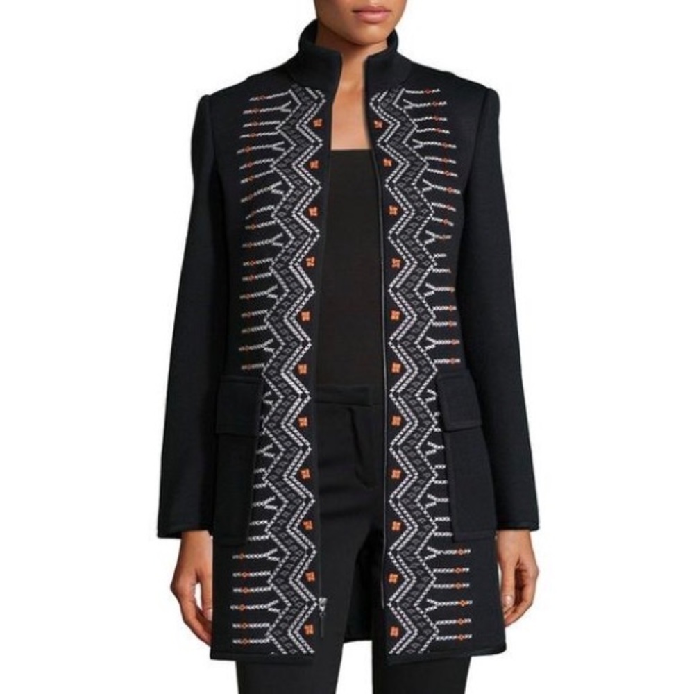 Nanette Lepore Zip Up Tribal Lined Coat - Picture 11 of 12